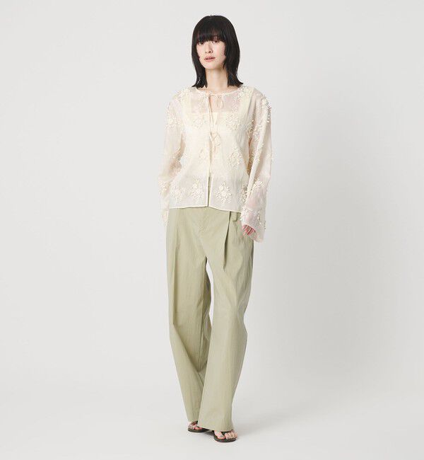 BEAUTY&YOUTH UNITED ARROWS「セルロースナイロン エンブロイダリーシャツ 2WAY」|シャツ・ブラウス|