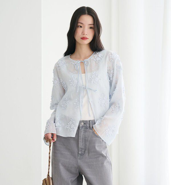 BEAUTY&YOUTH UNITED ARROWS「セルロースナイロン エンブロイダリーシャツ 2WAY」|シャツ・ブラウス|