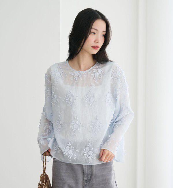 BEAUTY&YOUTH UNITED ARROWS「セルロースナイロン エンブロイダリーシャツ 2WAY」|シャツ・ブラウス|