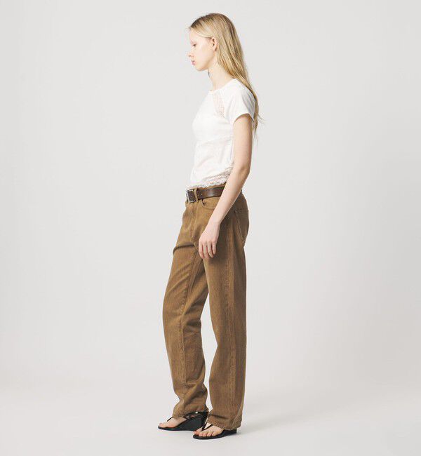 ATTISESSION「＜ATTISESSION＞スリム ストレート ブラウン デニム パンツ」|デニム|