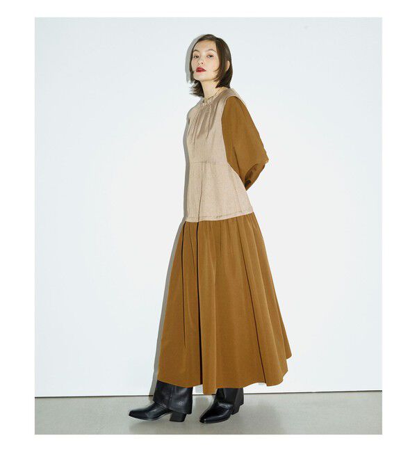 Ray BEAMS 「RBS / 異素材 キリカエ ワンピース」|ワンピース|BROWN