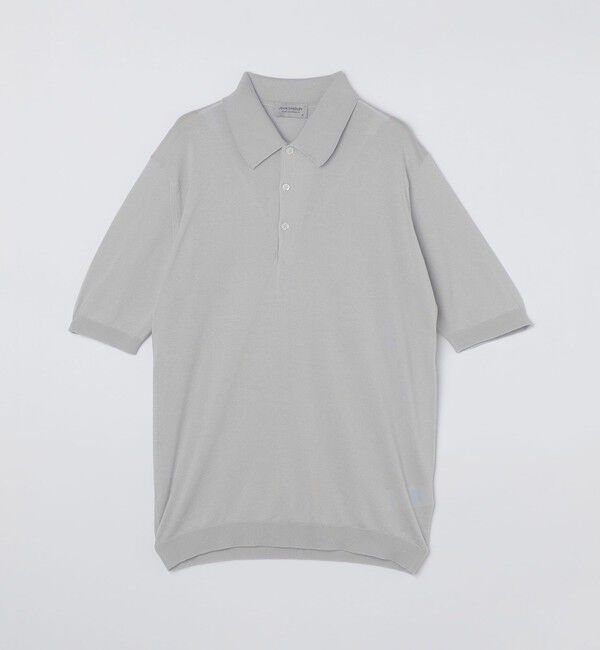 SHIPS「JOHN SMEDLEY: ISIS 半袖 ニット ポロシャツ」|カーディガン|ライトグレー