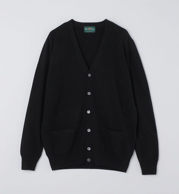 SHIPS「ALAN PAINE: ジーロング ウール 12ゲージ Vネック カーディガン」|カーディガン|ブラック