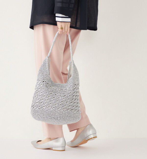 SHIPS Colors 「《一部追加予約》SHIPS Colors:メタリック クロシェ バッグ◆」|かごバッグ|シルバー