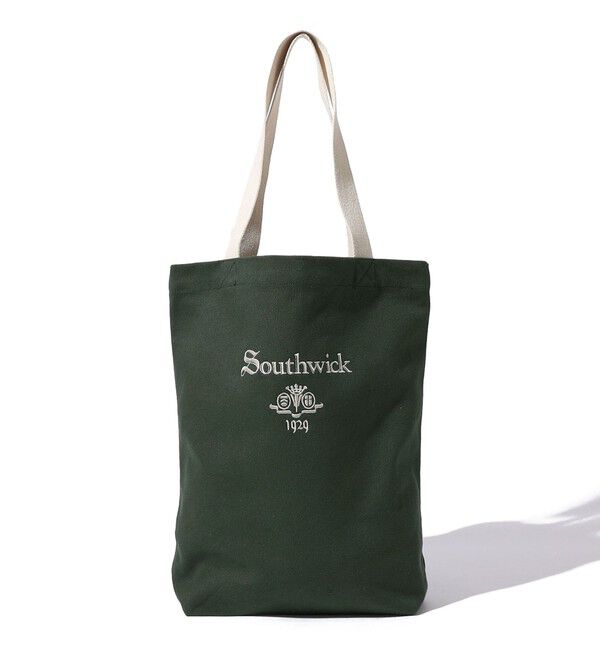 SHIPS「Southwick: Gate Label ロゴ キャンバス トート バッグ」|トートバッグ|ダークグリーン