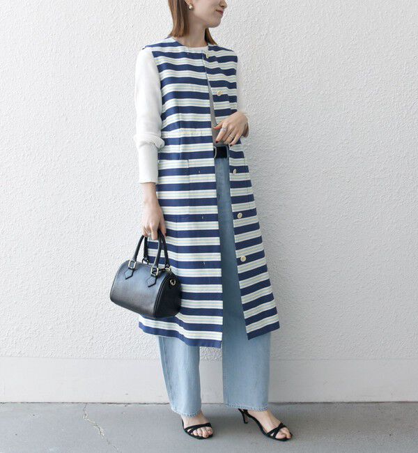 SHIPS any「SHIPS any:キャンバス ボーダー ジレ ワンピース」|ワンピース|