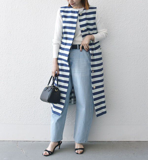 SHIPS any「SHIPS any:キャンバス ボーダー ジレ ワンピース」|ワンピース|