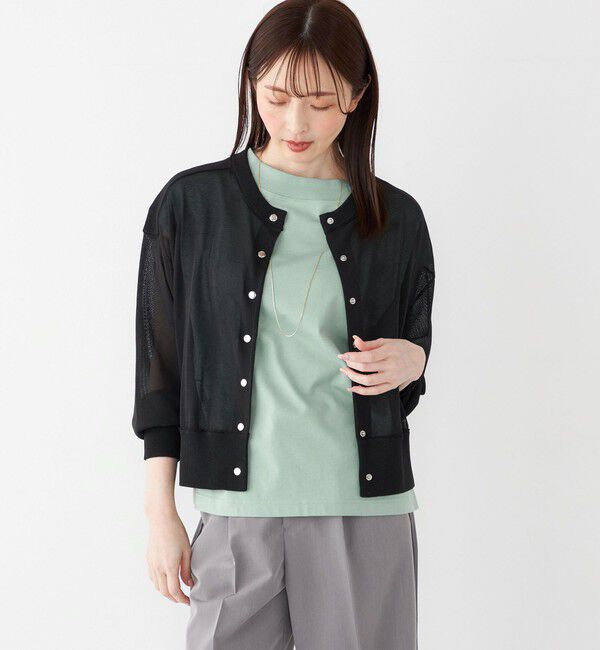 SHIPS Colors 「SHIPS Colors:〈手洗い可能〉シアー ニット ブルゾン◇」|カーディガン|