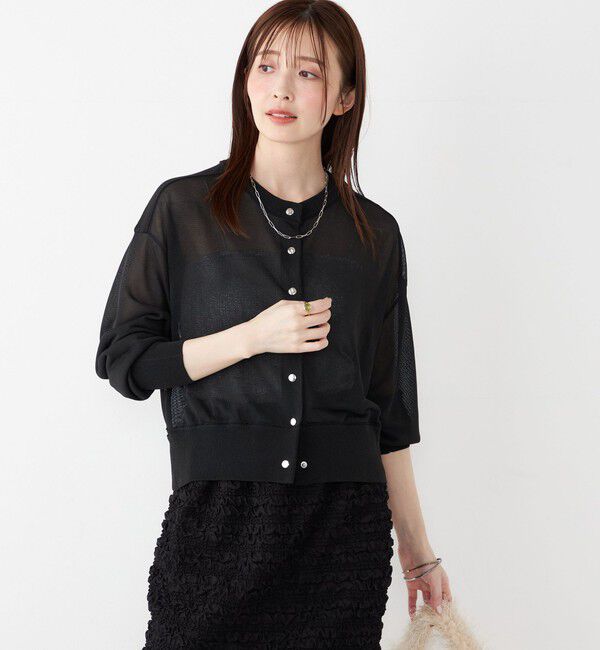 SHIPS Colors 「SHIPS Colors:〈手洗い可能〉シアー ニット ブルゾン◇」|カーディガン|