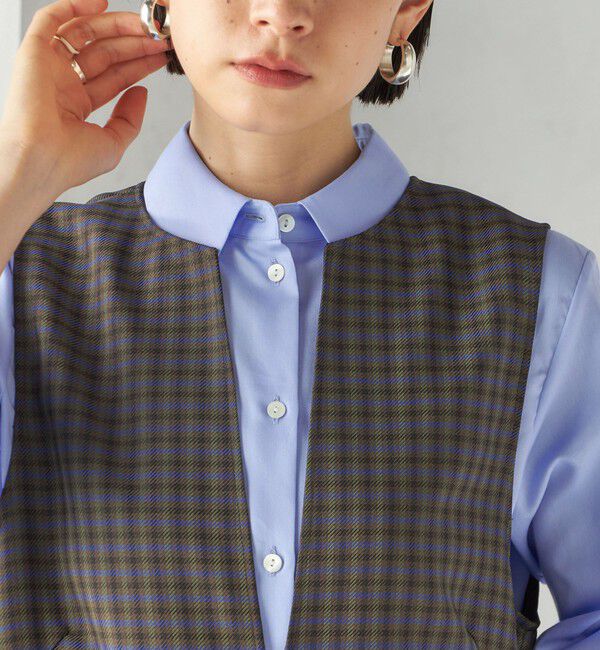 SHIPS for women「〈手洗い可能〉アジャスト ボタン チェック ジャンパー スカート」|ジャンパースカート|