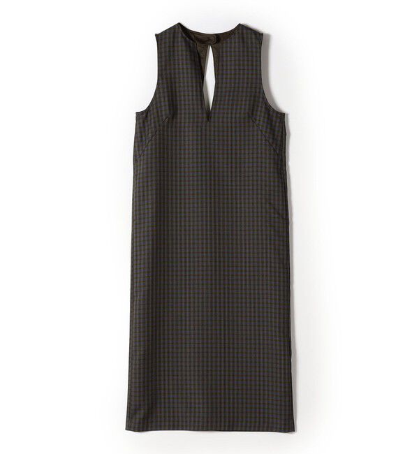 SHIPS for women「〈手洗い可能〉アジャスト ボタン チェック ジャンパー スカート」|ジャンパースカート|