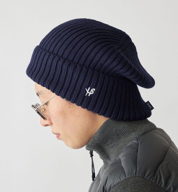 SHIPS「【WEB限定】SHIPS: オーバーフィット ワンポイント エンブロイダリー ワッチキャップ ニット帽」|その他|ネイビー