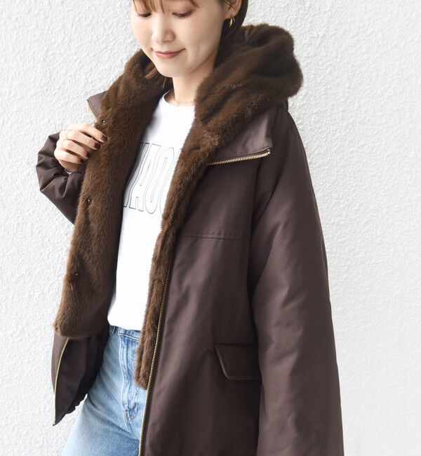 WEB限定】2WAY フェイクファー 中綿 ブルゾン（SHIPS for women