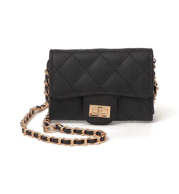 SHIPS any「VELETTO: キルティング チェーン ミニ ショルダー バッグ （ブラック）」|ショルダー・メッセンジャー|ブラック