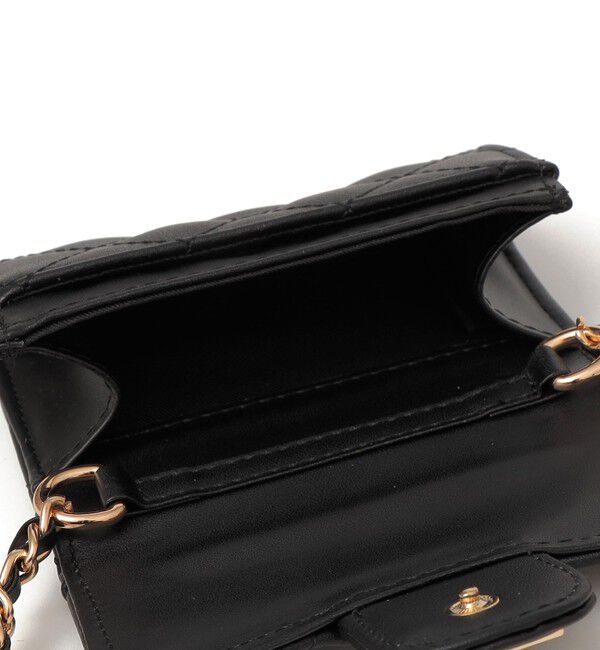 SHIPS any「VELETTO: キルティング チェーン ミニ ショルダー バッグ （ブラック）」|ショルダー・メッセンジャー|