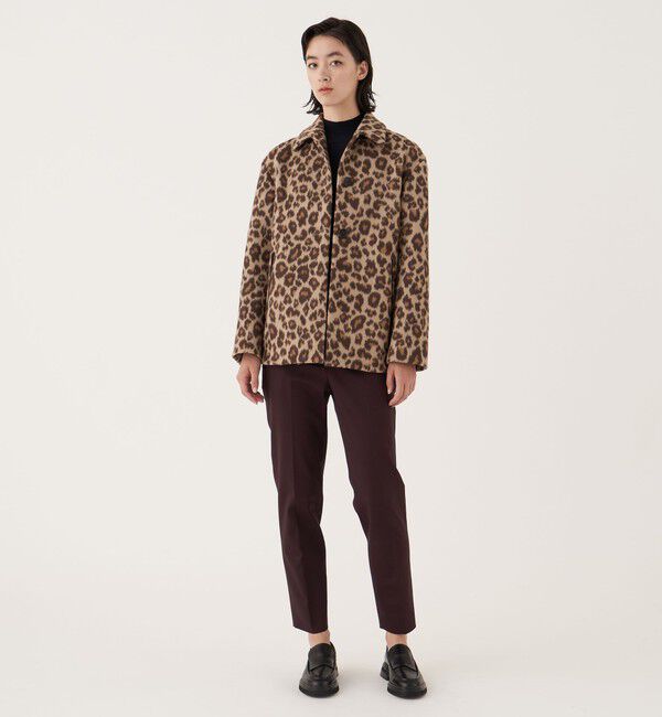 DES PRES「レオパードジャカードシャギー ステンカラーブルゾン」|ブルゾン・スタジャン|