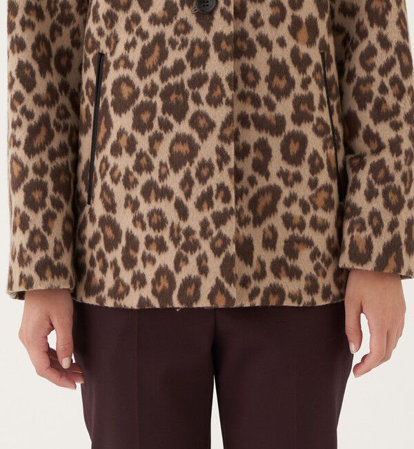 DES PRES「レオパードジャカードシャギー ステンカラーブルゾン」|ブルゾン・スタジャン|