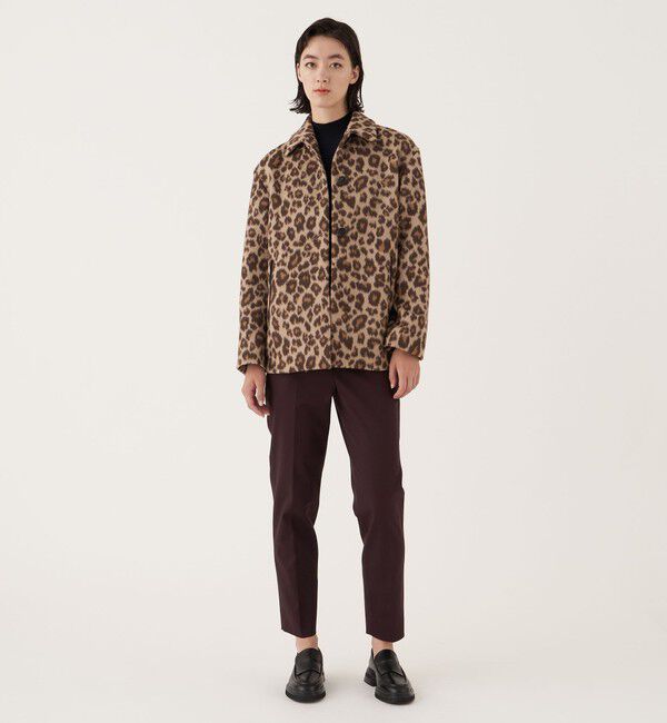 DES PRES「レオパードジャカードシャギー ステンカラーブルゾン」|ブルゾン・スタジャン|