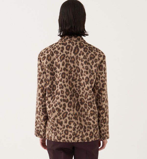 DES PRES「レオパードジャカードシャギー ステンカラーブルゾン」|ブルゾン・スタジャン|