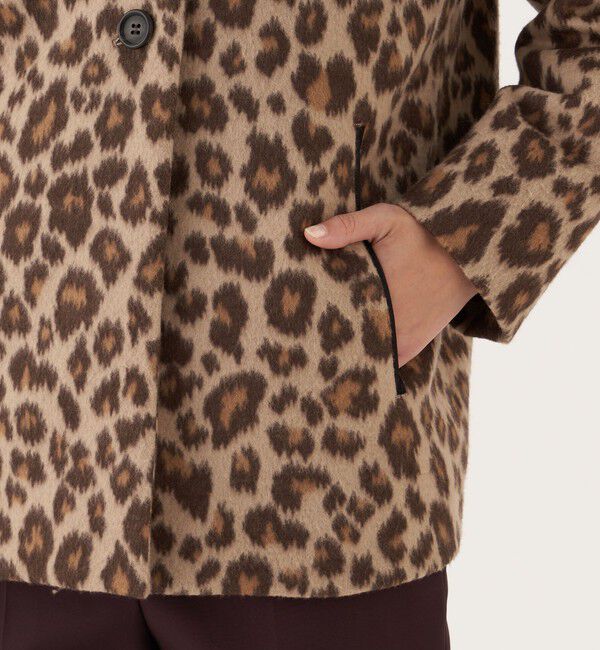 DES PRES「レオパードジャカードシャギー ステンカラーブルゾン」|ブルゾン・スタジャン|