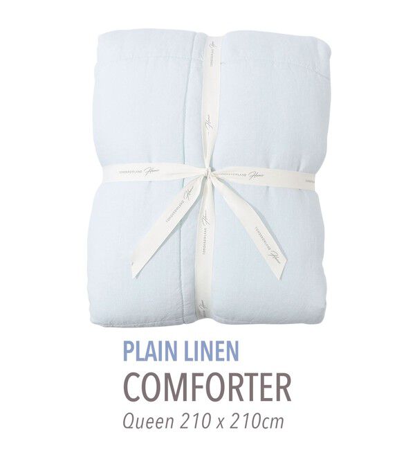 TOMORROWLAND HOME「プレーンリネン コンフォーターキルト（クイーン）」|その他|63 ライトブルー