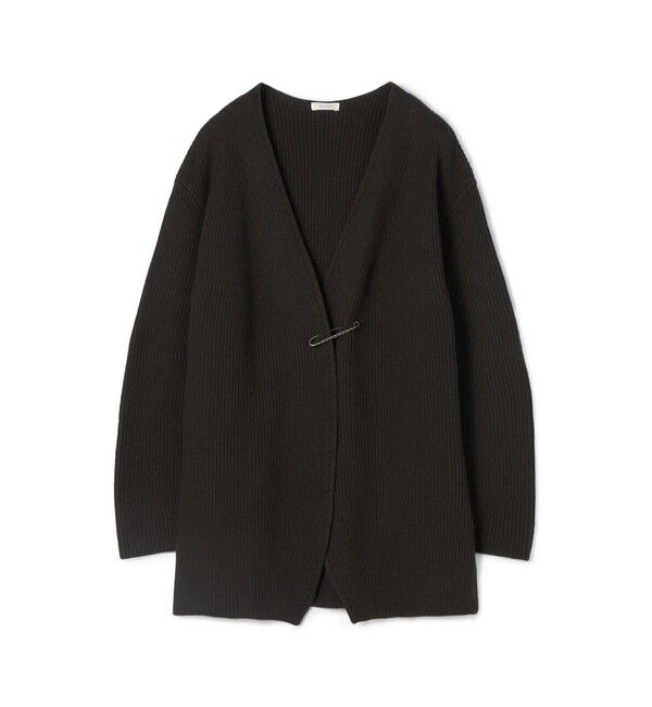 DES PRES「セミウーステッドウール キルトピン付きカーディガン」|カーディガン|57 カーキ