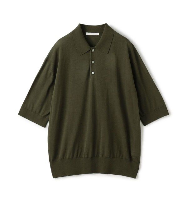 GALERIE VIE「クレープコットン ポロカラープルオーバー」|ニット・セーター|59 ダークグリーン