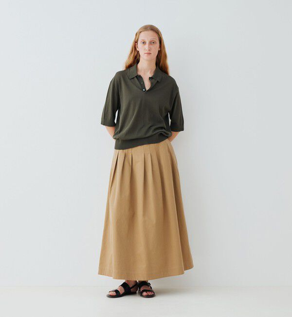 GALERIE VIE「クレープコットン ポロカラープルオーバー」|ニット・セーター|