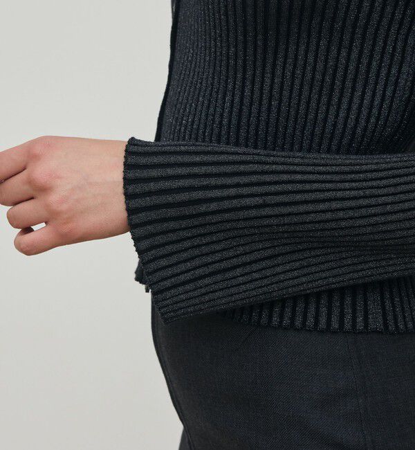 DES PRES「プレーティンググロッシーヤーン アシンメトリーカーディガン」|カーディガン|