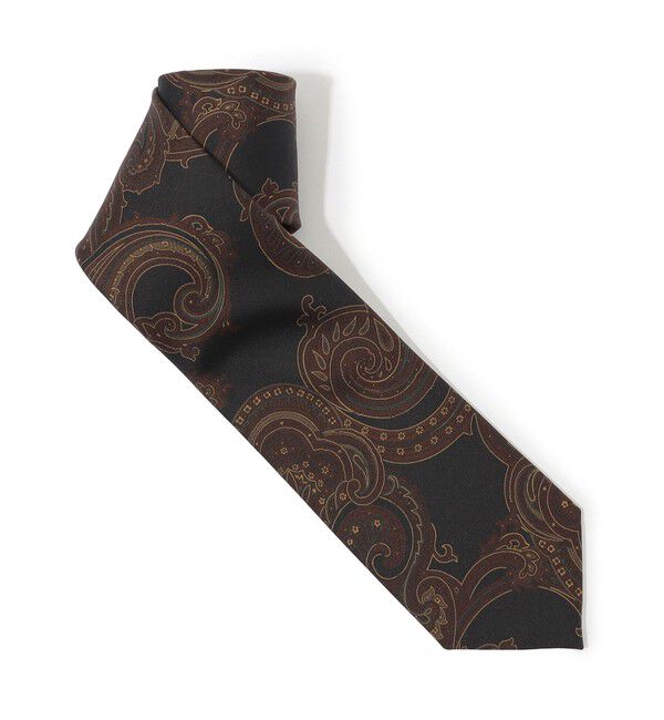 TOMORROWLAND GOODS「TOMORROWLAND シルクプリント ペイズリー柄ネクタイ」|ネクタイ・蝶ネクタイ|18 ブラック系