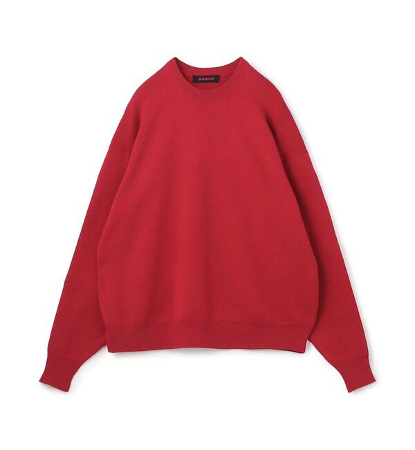 CABaN「コットンカシミヤ クルーネックプルオーバー」|ニット・セーター|35 レッド