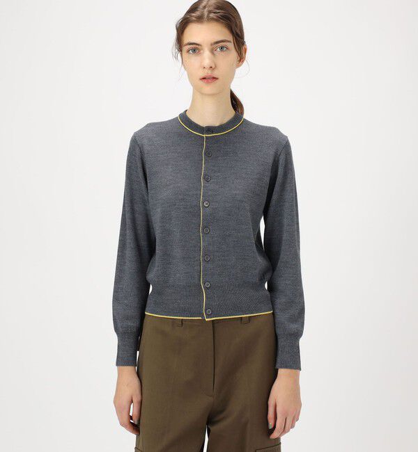 MACPHEE「プレーンウール クルーネックカーディガン」|カーディガン|
