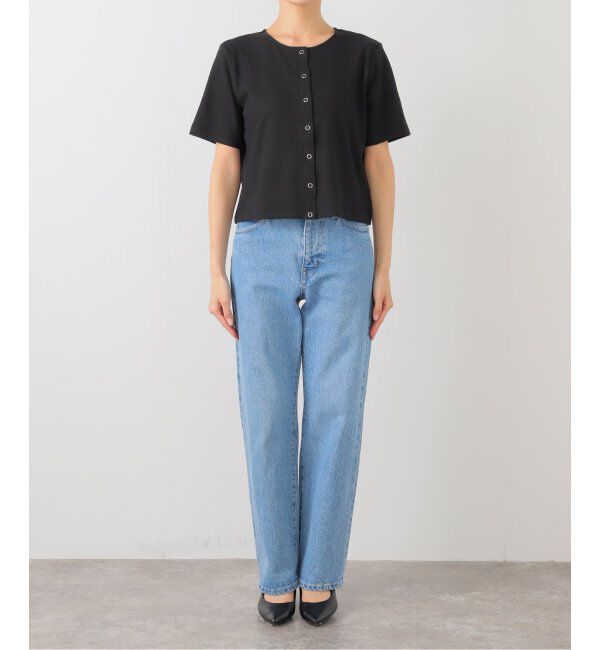 SLOBE IENA「スナップボタン5分袖カーディガン」|カーディガン|