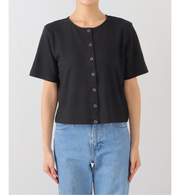 SLOBE IENA「スナップボタン5分袖カーディガン」|カーディガン|
