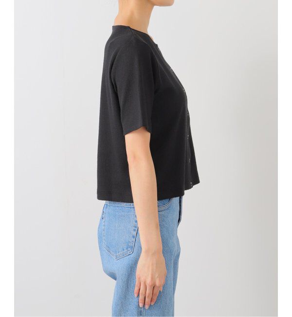 SLOBE IENA「スナップボタン5分袖カーディガン」|カーディガン|