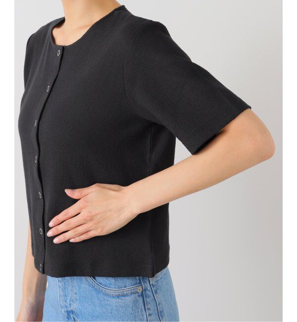 SLOBE IENA「スナップボタン5分袖カーディガン」|カーディガン|