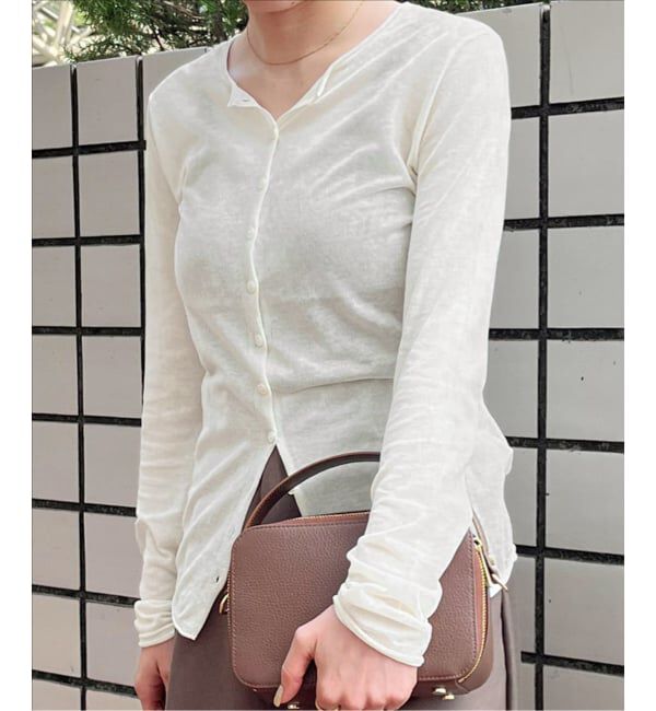 SLOBE IENA「《追加》コットンシルク2wayカーディガン」|カーディガン|ナチュラル