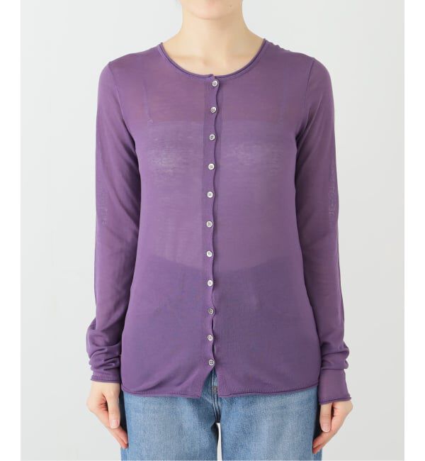 SLOBE IENA「《追加》コットンシルク2wayカーディガン」|カーディガン|パープル A