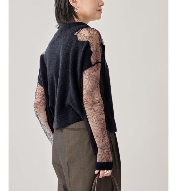 VERMEIL par iena「リバーレースニットカーデ」|カーディガン|