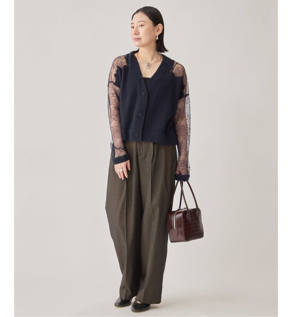 VERMEIL par iena「リバーレースニットカーデ」|カーディガン|