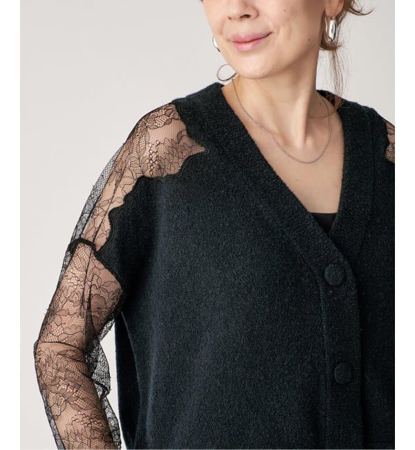 VERMEIL par iena「リバーレースニットカーデ」|カーディガン|