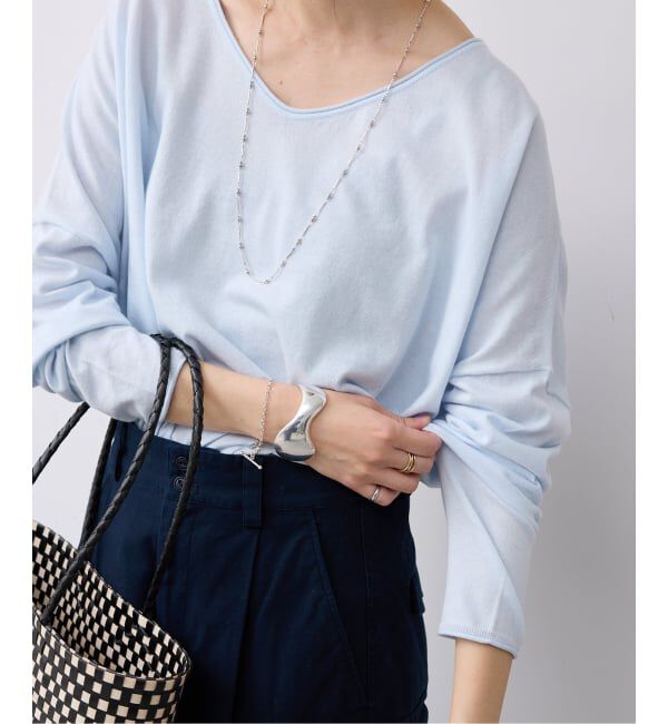 SLOBE IENA「ERISILK Mixオーバーニット」|ニット・セーター|ブルー A