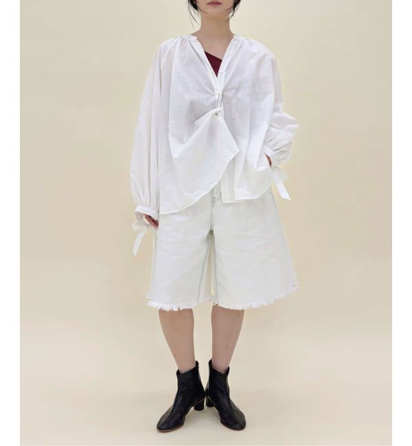 IENA LA BOUCLE「CURRENTAGE/カレンテージ ブリーチ ショートデニム A2561FP502」|デニム|