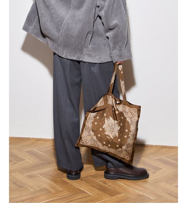 journal standard L'essage「《追加2》【AENEIS/エネス】 MINIMAL BANDANA SILK TOTE BAG：トートバッグ」|トートバッグ|ブラウン