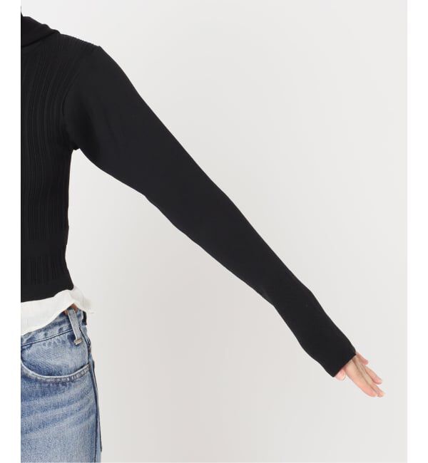 journal standard L'essage「【JANE SMITH】16G RIB HOOD CARDIGAN：ニットカーディガン」|カーディガン|