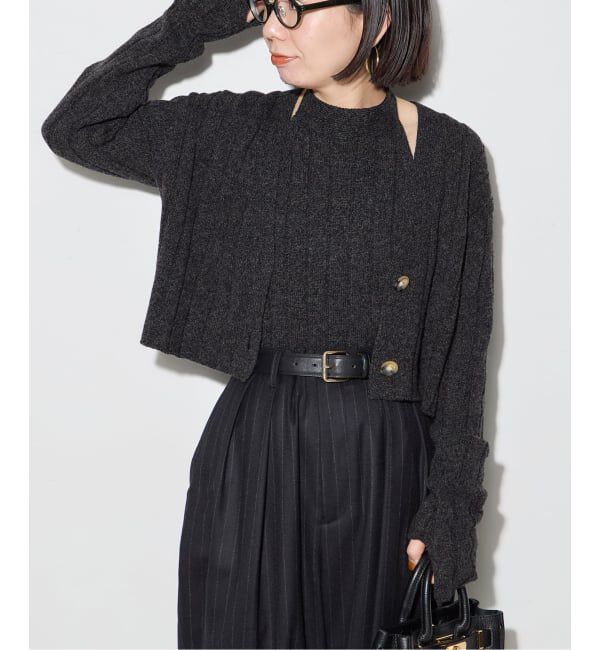 journal standard L'essage「ワイドRIBショートカーディガン」|カーディガン|