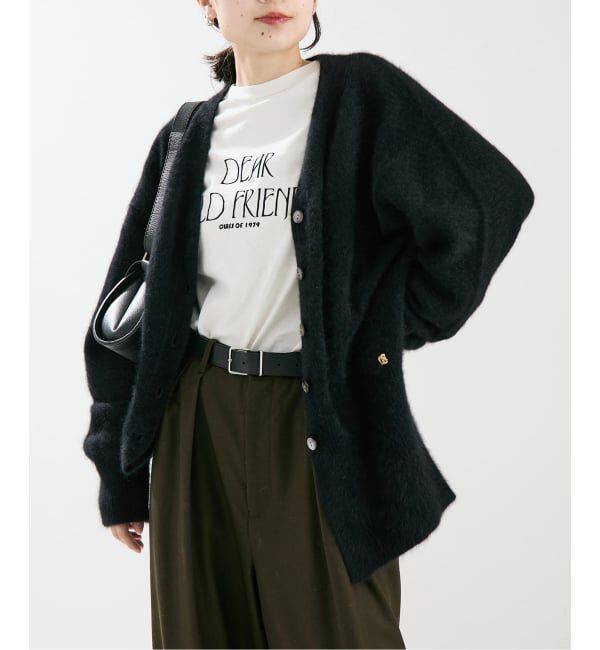 journal standard L'essage「FOX&スーパーファインメリノ カーディガン」|カーディガン|ブラック