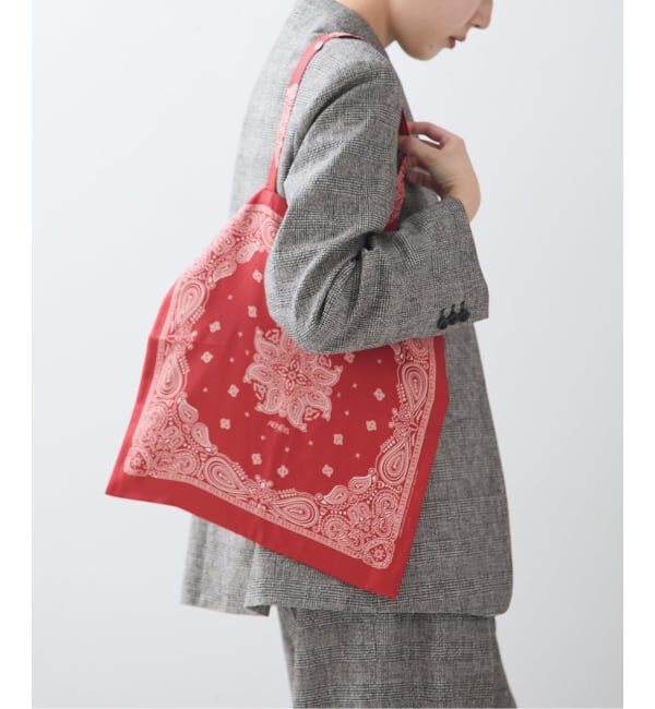 journal standard L'essage「《追加予約》【AENEIS/エネス】Minimal Bandana Silk Totebag：トートバッグ」|トートバッグ|レッド