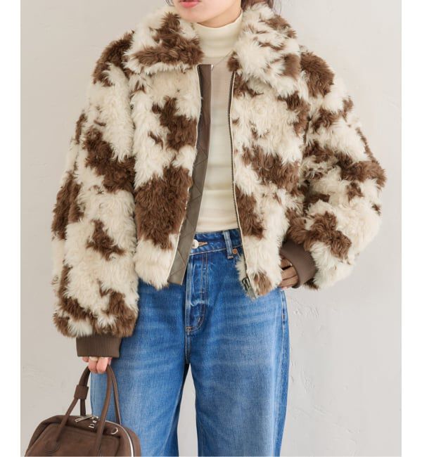 U by SPICK&SPAN「MOLLIOLLI/モリオリ GEGE AVIATOR CROPPED JUMPER」|その他|ナチュラル