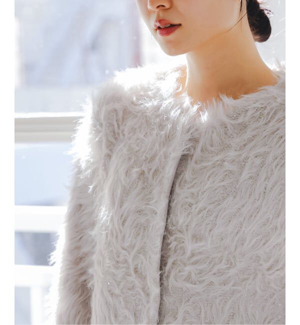 NOBLE「スパンコールシャギーニットカーディガン」|カーディガン|